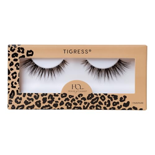 House of Lashes Tigress False Lashes 3D Faux Mink, Dramatic Cat Eye, Pack of 1
