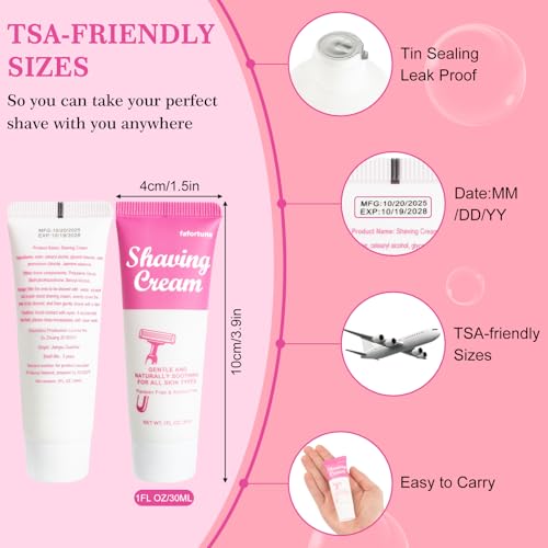 Womens Shaving Cream Bulk Travel,1fl oz/30ml Shave Gel for Women,Care Dry Skin Womens Shave Gel for Travel Guests(Jasmine,Pack of 5)