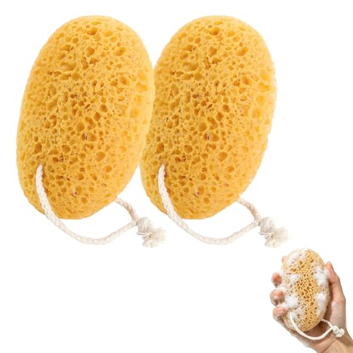 2-Pack Large Natural Bath Sponges for Gentle Exfoliation