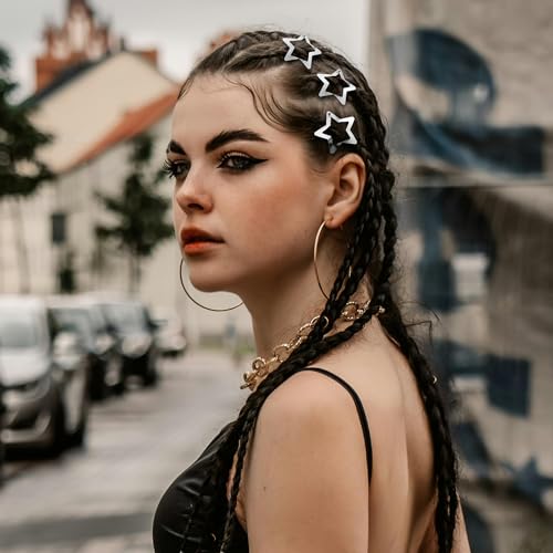 30 Pcs Y2K Metal Star Hair Clips - Non-Slip Snap Barrettes