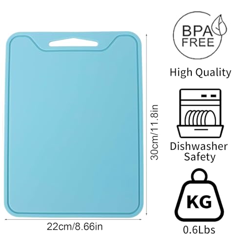 BPA-Free Silicone Cutting Board - Non-Slip Chopping Mat (Blue)