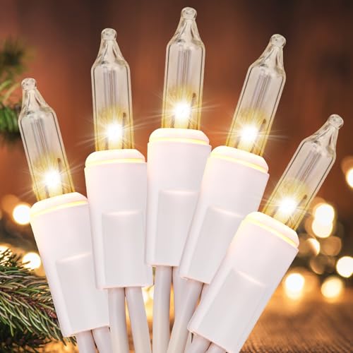 Meteds UL Certified Warm White Mini Christmas Lights - 50 Count, 2 PCS