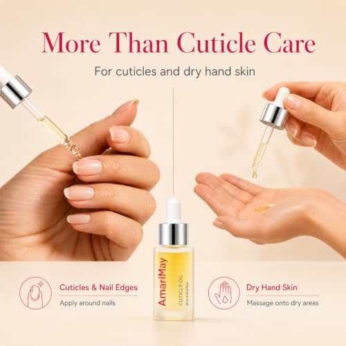 AmariMay 2-Pack Cuticle Oil with Jasmine & Vitamin E - Moisturizing Nail & Cuticle Care