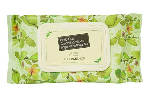 The Face Shop Herb Day 365 Cleansing Wipes - Makeup Remover with Rosemary Extract