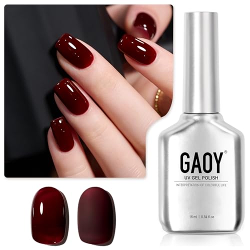 GAOY Dark Red Gel Nail Polish - 16ml Long-Lasting UV Cure