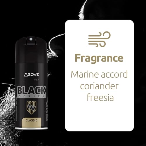 ABOVE Classic Body Spray, 3.4 Fl Oz - Woody Fragrance, Long-Lasting Deodorant