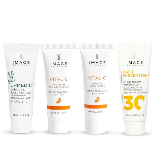 IMAGE Skincare, Five Star Favorites Introductory Skin Care 4 Step Regimen Set for Brighter, Healthier Looking Skin, Travel Size