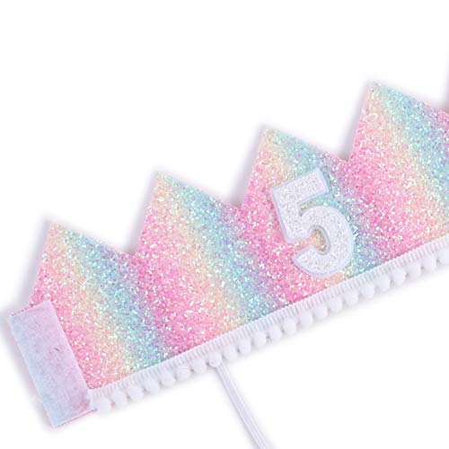Baby 5th Birthday Rainbow Crown Hat - Soft Party Photo Prop