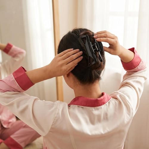 Morhom Black Hair Claw Clips for Strong Hold Non-Slip Thin & Thick Hair