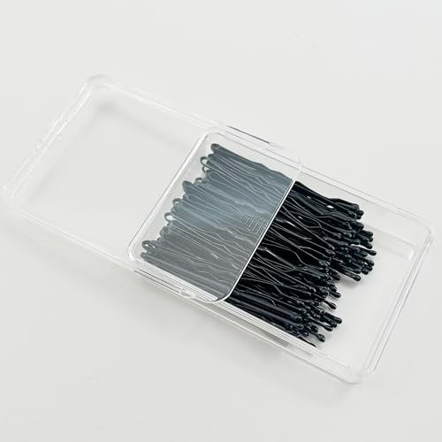 Amazon Basics Black Bobby Pins - 72 Count Travel Case