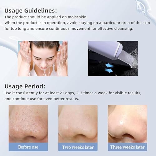 GUGUG Skin Scrubber Spatula - 4-Mode Ultrasonic Facial Pore Cleaner (Purple)