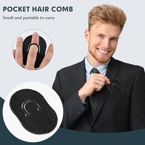 6-Pack Pocket Combs for Men - Ergonomic Scalp Massager & Beard Tool
