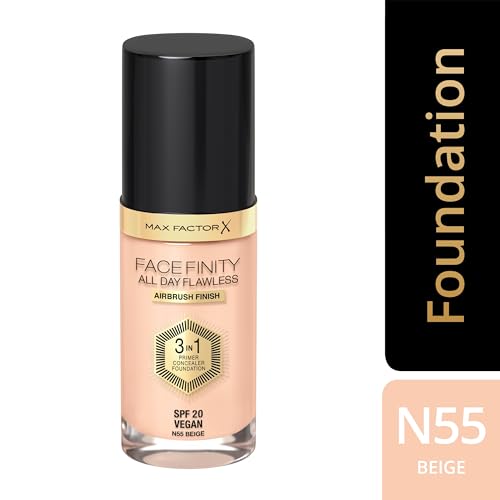 Max Factor Facefinity All Day Flawless Foundation SPF 20, No. 55 Beige - 1 Count