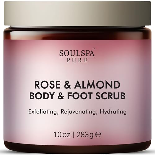 Rose & Almond Body and Foot Scrub with Dead Sea Salt - 10 oz