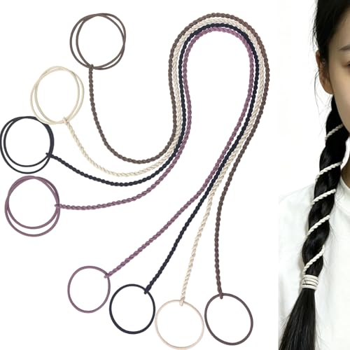 Hair Ties for Women, 25" 4 Packs Soft Nylon Elastic Ponytail Holders