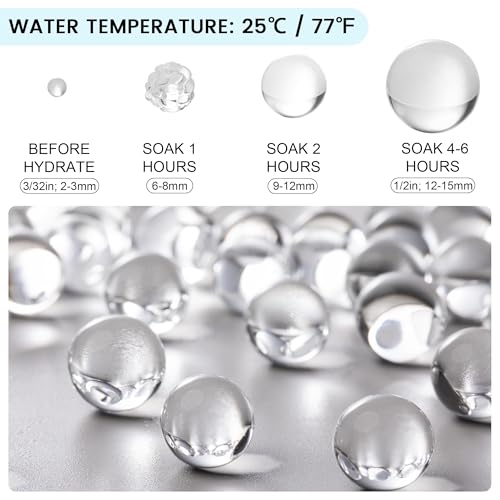 ANZON MORIES Clear Deco Granules - 205k Pcs for Vases, Reusable & Durable, Medium Size 0.36"-0.46"