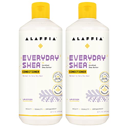 Alaffia EveryDay Shea Conditioner, Lavender, Sulfate-Free, 16 Oz (2-Pack)