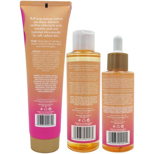Dermasil Indian Rose Shave Care Set for Women & Teens ? Pre-Shave Foaming Polish, Soothing Shave Oil & Toning After-Shave Serum with Vitamins & Botanicals