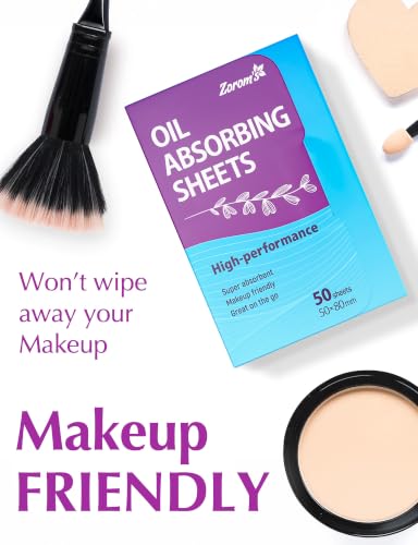Zorom's Oil Absorbing Blotting Sheets for Oily Skin - 50 Pack