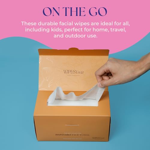 70 Count Disposable Facial Wipes - Quick Dry Makeup Remover Cloths, Soft & Biodegradable, 7.9x7.9 Inches, Facial Wipes - Pack of 1 (Facial Wipes)