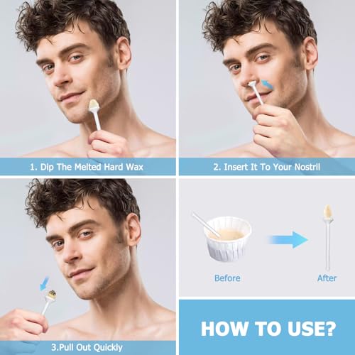 CoFashion Nose Wax Kit for Effective Hair Removal - 50g Wax, 20 Applicators