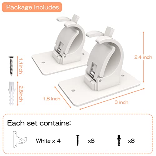 Self-Adhesive Curtain Rod Brackets - 4 Pack, No Drill, Adjustable Hooks