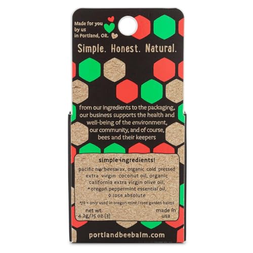 Portland Bee Balm All Natural Lip Balm 3 Pack | Unscented & Organic with Coconut & Olive Oil