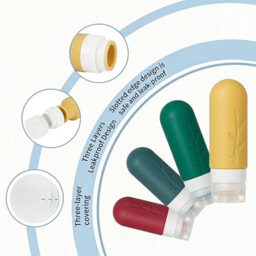 DEPOZA Travel Bottles Kit (16 Pack) - Leak Proof Silicone Containers, Wine Red