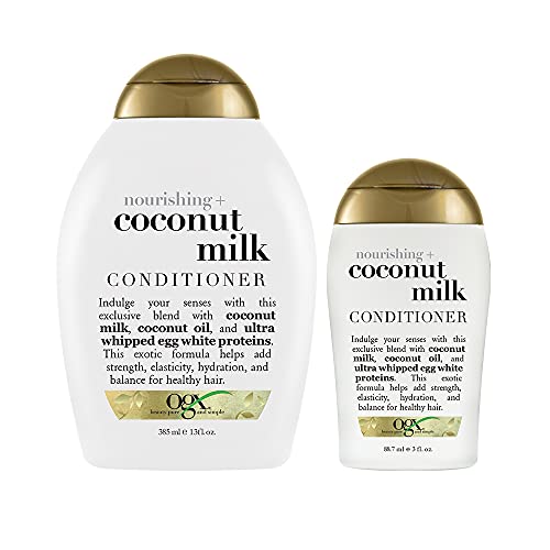OGX Coconut Milk Conditioner Travel Size 13oz Nourishing Hair Care