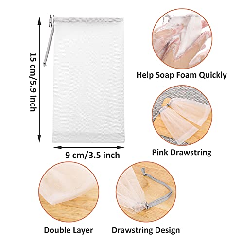 Cobahom 6 Pack Mesh Soap Bags for Bath & Shower - 6x3.5 Inch