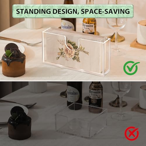 Clear Acrylic Napkin Holder - Durable Non-Slip Tissue Dispenser