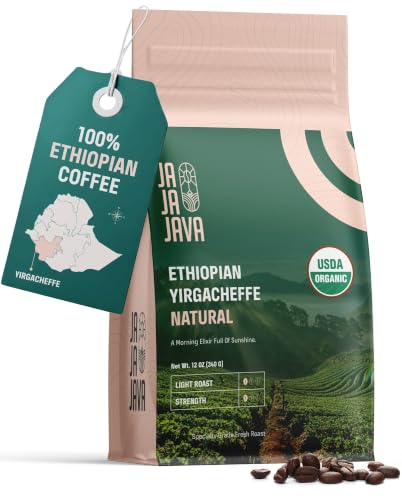 Organic Ethiopian Yirgacheffe Coffee Beans - Light Roast 12 oz