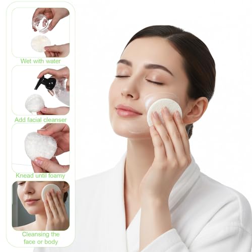 Natural Loofah Facial Pads 25 Pcs Exfoliating Scrub Sponges for Daily Cleansing