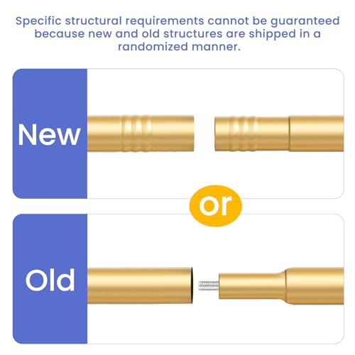 Gold Curtain Rod No Drilling with Adhesive Brackets, 18-28"