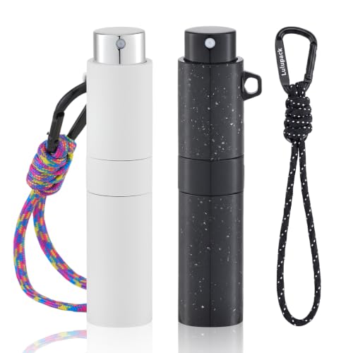 Lulupack Refillable Perfume Spray Bottles 8ml Keychain Set - Black & White