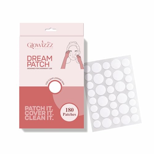 Glowizzz Hydrocolloid Acne Patches - Invisible Pimple Stickers (180 Count)