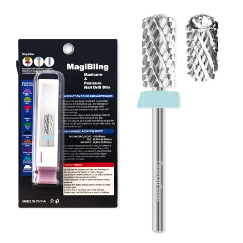 MagiBling Crystal Top 4XC Large Barrel Nail Drill Bit Quadruple Coarse Silver 3/32"