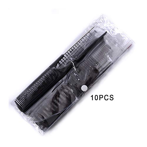 10-Piece Professional Black Hair Combs Set for Styling & Cutting