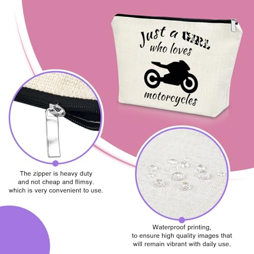 Motorcycle Gifts for Women Makeup Bag - Motorcycle Lover Travel Organizer - Bikes Themed Gift for Bikers & Motorcyclists