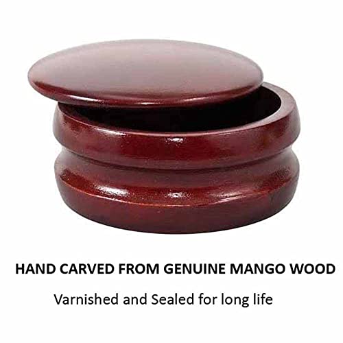 Parker Dark Mango Wood Shaving Soap Bowl with Secure Lid