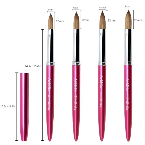 Aridito 100% Kolinsky Acrylic Nail Brush - Professional Flat Brush #12