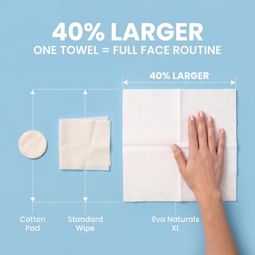 Eva Naturals XL Disposable Face Towels, 50ct - Eco-Friendly Viscose
