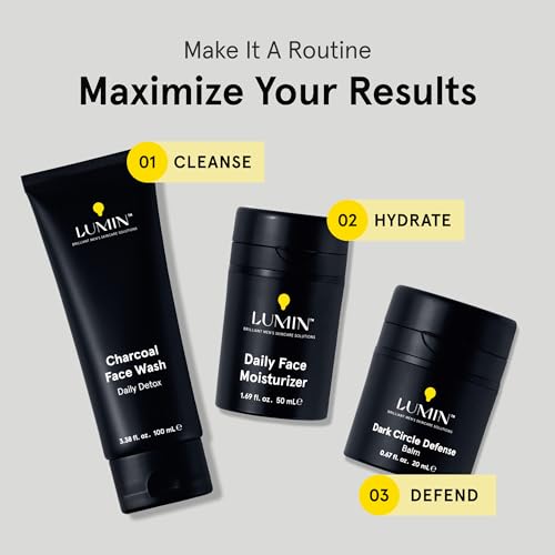 Lumin Charcoal Face Wash for Men - Daily Detox & Pore Cleansing - 3.38 Fl Oz