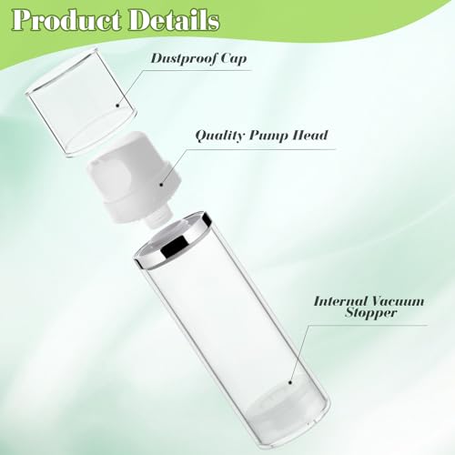 Mirrline 150ml Refillable Airless Pump Jar - Travel Cosmetic Containers Set of 4