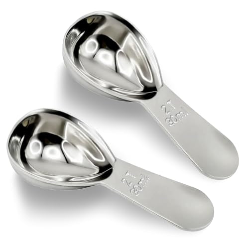 304 Stainless Steel Coffee Scoop Set - 2 Tablespoons, Ergonomic Design