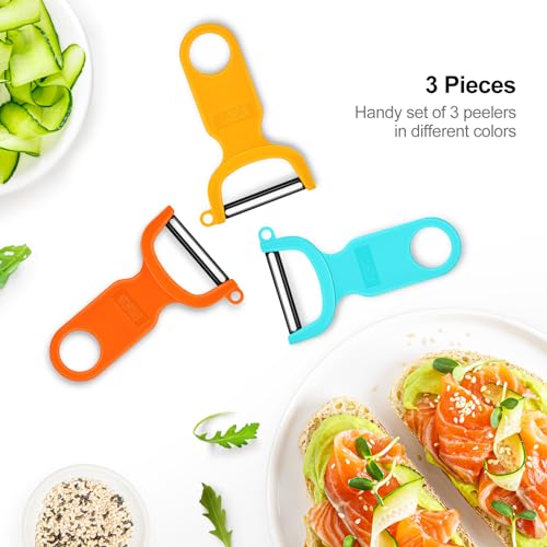 KITCHPOWER Vegetable Peeler Set - Carbon Steel Blades, 3 Pack