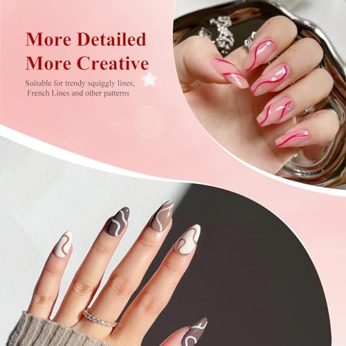 eodci Macaroon Nail Art Gel Liner Set - 12 Colors for DIY Designs
