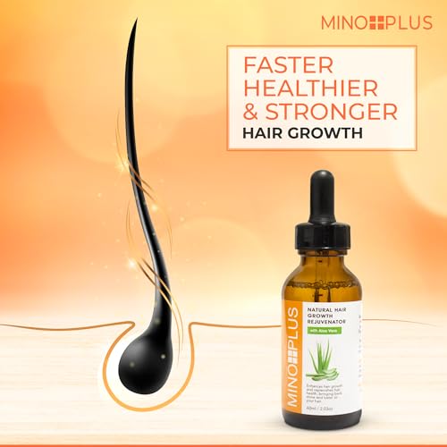 MINO PLUS Natural Hair Growth Serum 60ml - Aloe Vera for Thicker, Fuller Hair (Pack of 1)