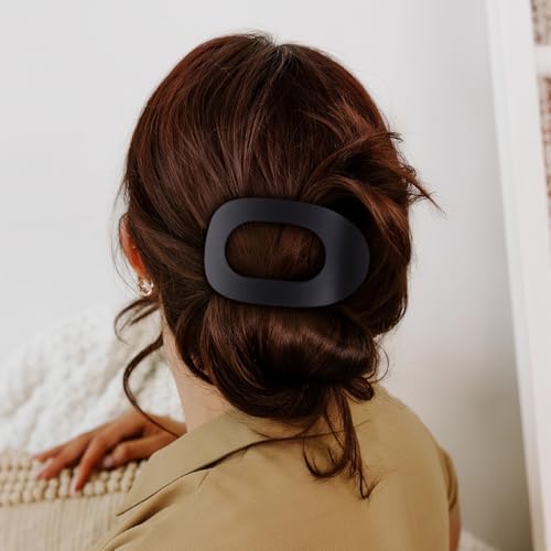 4-Pack Non-Slip Flat Claw Hair Clips for Women - Matte Finish