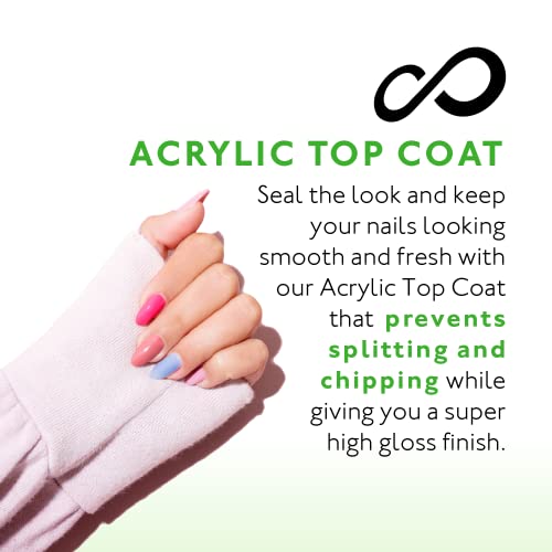 Eternal Acrylic Top Coat Nail Polish - 0.46 Fl Oz (Pack of 2) - Quick Dry, Long Lasting, No UV Lamp Needed